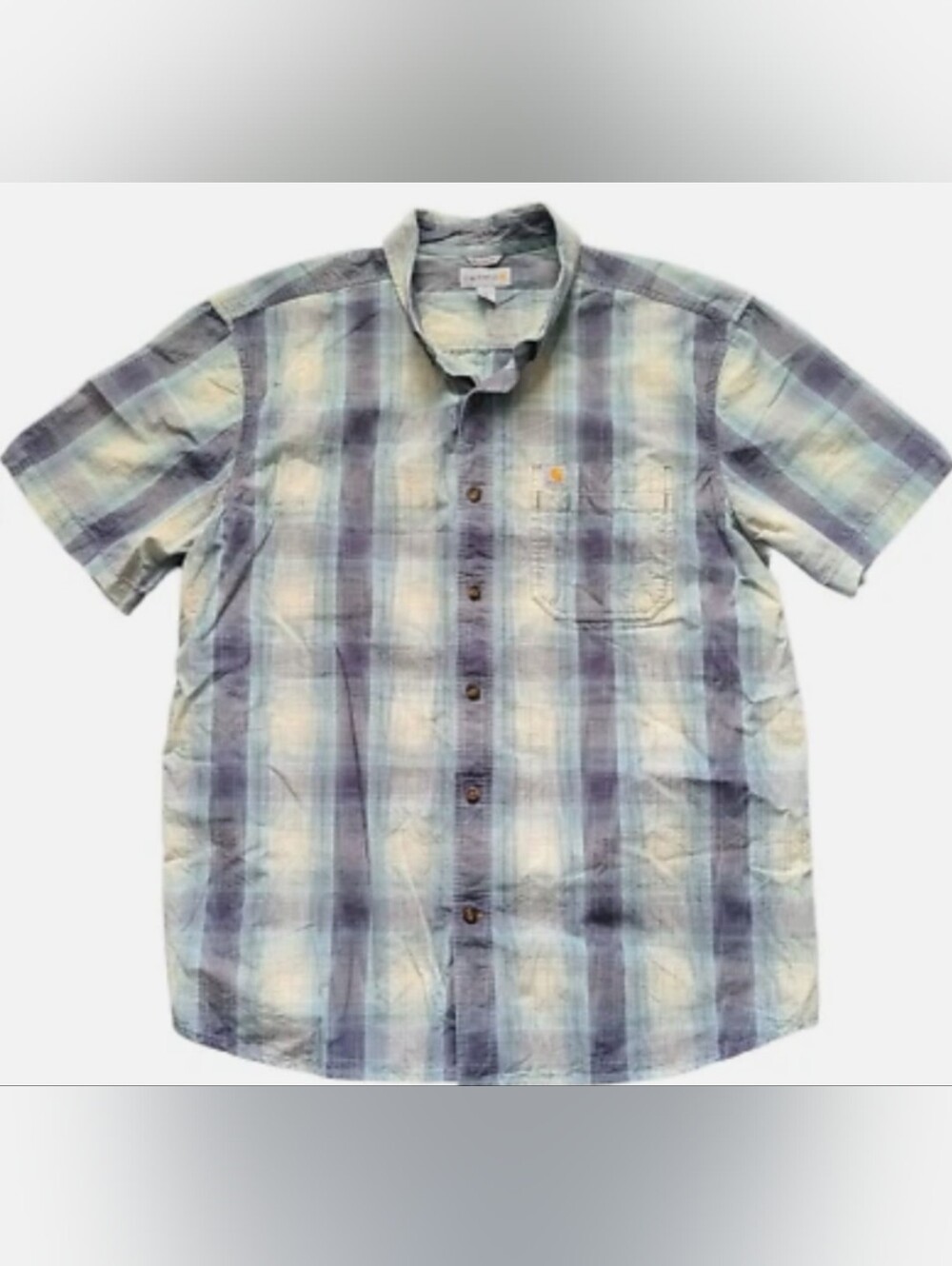 Carhartt Men's Short-Sleeve Plaid Button-Down Shirt Size L